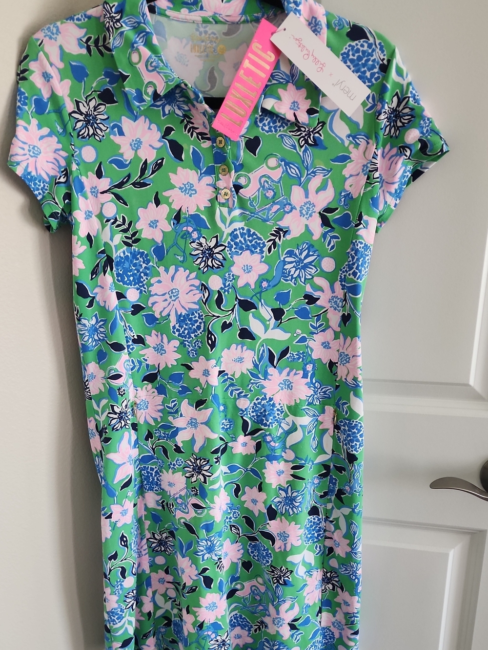 NWT Lilly Pulitzer Frida Scallop Polo Dress Medium Golf Till You Drop